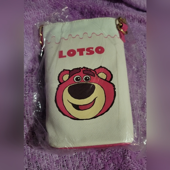 LOTSO Bear Mini Bucket Bag NEW in Package NWT Toy Story Shoulder Leather Pink - Picture 1 of 2